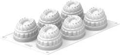 Moule silicone 6 ovales Pleincoeur 12,4 x 8,4 x ht 4,3 cm Silikomart