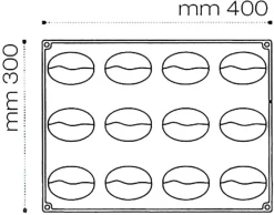 Moule silicone Pavoflex 12 grains de café 40 x 30 cm Pavoni