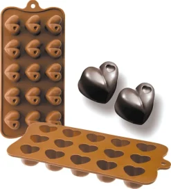 Moule silicone pour chocolat coeur 15 empreintes Ibili