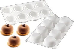 Moule silicone 8 ronds bombés Stone 30 x 17,5 cm Silikomart