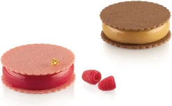 Moule silicone 6 ronds décorés biscuit 30 x 17,5 cm Silikomart
