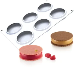Moule silicone 6 ronds décorés biscuit 30 x 17,5 cm Silikomart