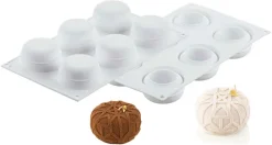 Moule silicone 6 ronds décorés Mistery 30 x 17,5 cm Silikomart