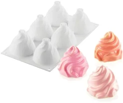 Moule silicone 6 rosaces chantilly Ø 7,3 cm Silikomart