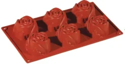 Moule silicone 6 roses Ø 7,5 cm 30 x 17 cm Pavoni