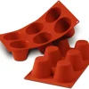 Moule silicone Silicon Flex 6 babas Ø 7,5 cm 30 x 17,5 cm Silikomart