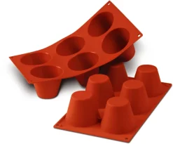 Moule silicone Silicon Flex 6 babas Ø 7,5 cm 30 x 17,5 cm Silikomart
