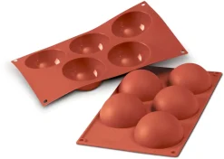 Moule silicone Silicon Flex 5 demi-sphères Ø 8 cm 30 x 17,5 cm Silikomart