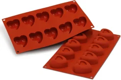 Moule silicone Silicon Flex 10 savarins coeur 5,6 x 5,2 cm 30 x 17,5 cm Silikomart
