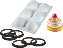 Moule silicone 6 tartelettes (kit) Mont Blanc 30 x 17,5 cm Silikomart