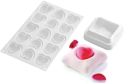 Moule silicone Ti voglio bene coussin coeur 10 x 10 cm Silikomart