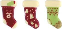 Moule thermoformé pré-imprimé 3 décors chaussettes assortis 2,4 x 4,2 cm Florensuc
