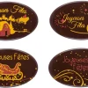 Moule thermoformé pré-imprimé Ovale Joyeuses Fêtes 5,5 x 3,4 cm Florensuc