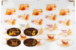 Moule thermoformé pré-imprimé Ovale Joyeuses Fêtes 5,5 x 3,4 cm Florensuc