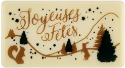 Moule thermoformé pré-imprimé Rectangles Joyeuses Fêtes 5,5 x 3 cm Florensuc