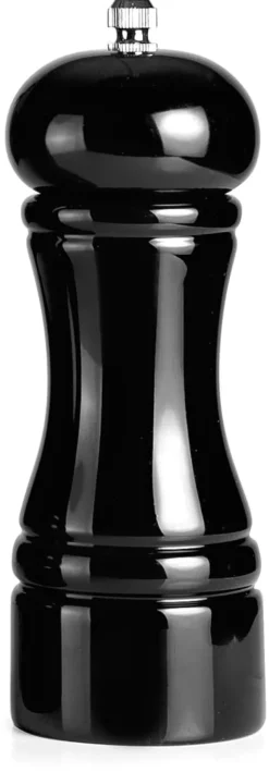 Moulin à poivre laqué noir hauteur 16 cm Ibili
