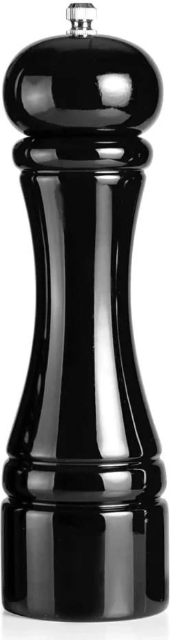 Moulin à poivre laqué noir hauteur 20 cm Ibili
