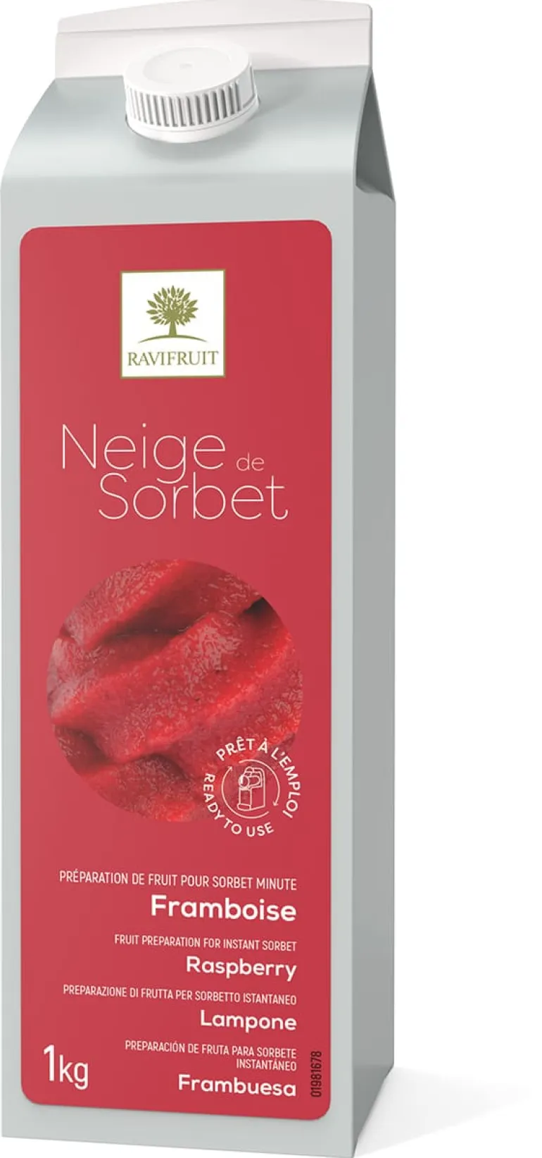 Neige de sorbet framboise 1 kg Ravifruit