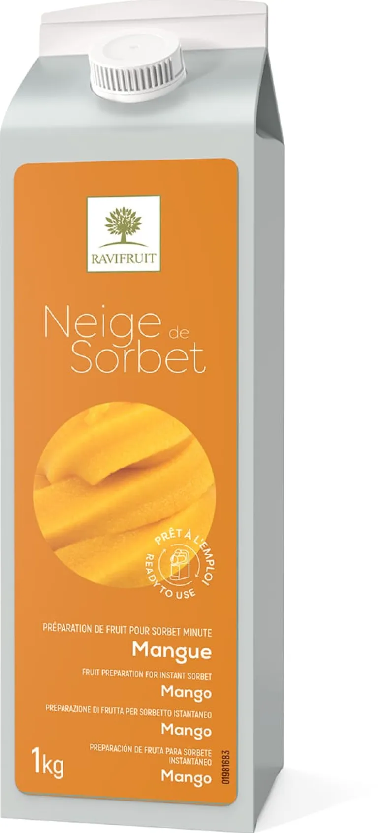 Neige de sorbet mangue 1 kg Ravifruit