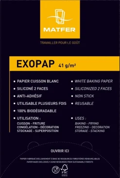 Papier de cuisson Exopap (x 500) silicone 2 faces 60 x 40 cm Matfer