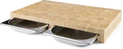 Planche à découper en bois avec 2 bacs inox 61 x 34 cm Lacor