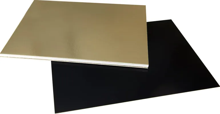 Plaque carton rectangle or et noir 15 x 20 cm (x 10) Meilleur du Chef