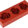 Plaque en silicone pour moulage 3 roses Ø 4 cm Déco Relief