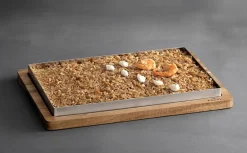 Plateau de cuisson et de présentation Inox et bois d'acacia 33 x 23 cm Lacor