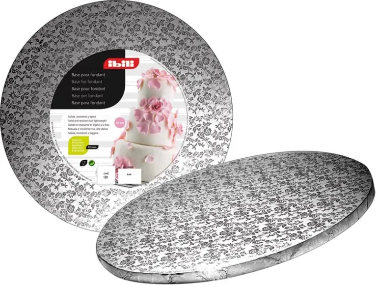 Plateau en carton argenté rond Ø 25 cm Ibili
