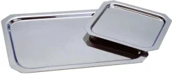 Plateau inox à pans coupés poli brillant 38 x 31 cm Mallard Ferrière