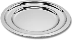 Plat rond en inox Ø 33 cm