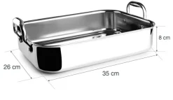 Plat à rôtir inox Trichef 35 x 26 cm Lacor
