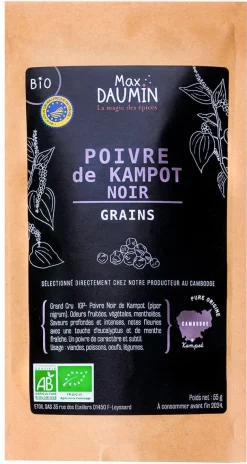 Poivre de Kampot Noir IGP Bio 55 g Max Daumin