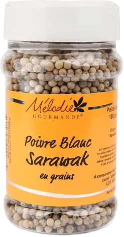 Poivre de Sarawak blanc 180 g Mélodie Gourmande
