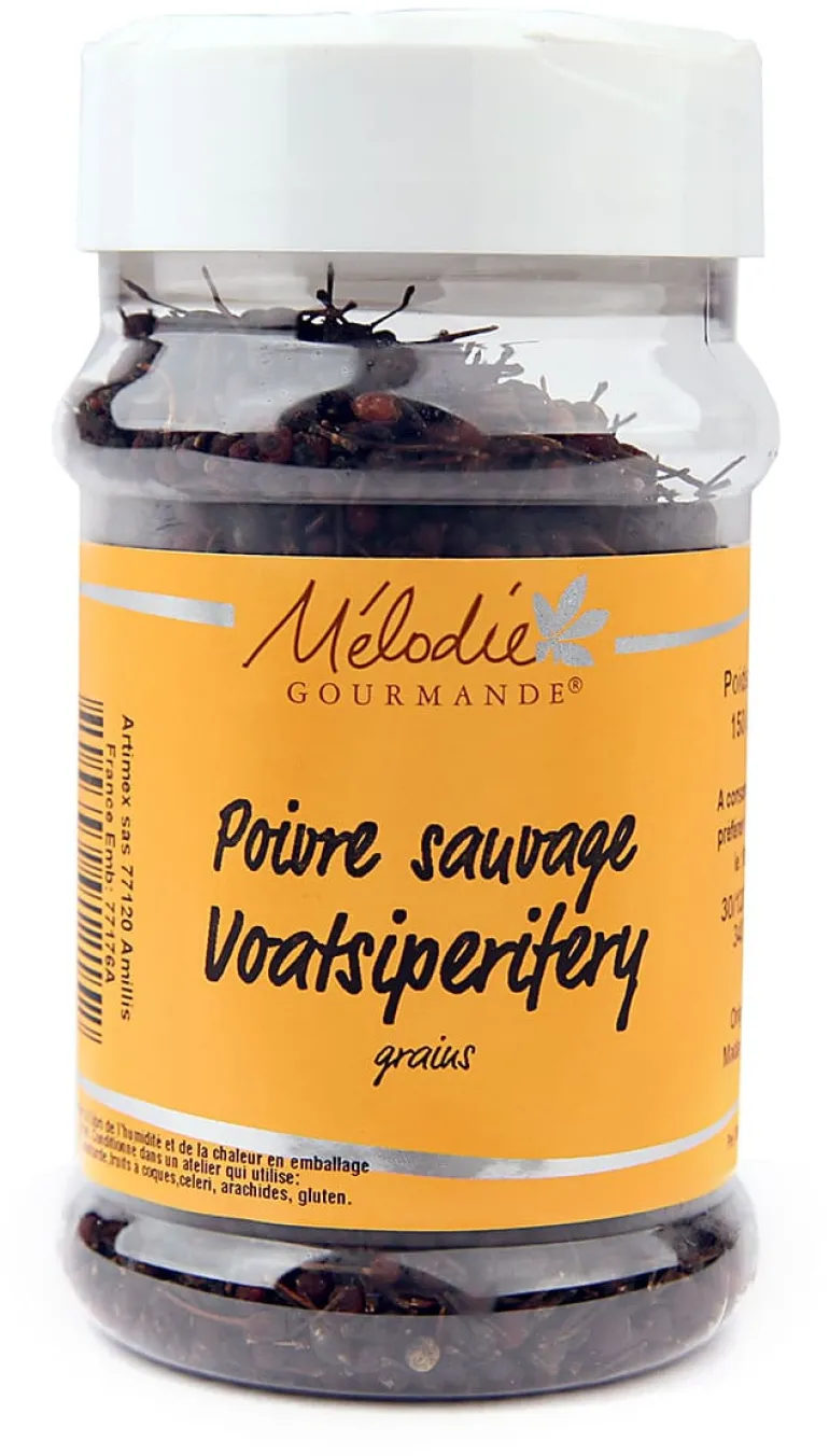 Poivre sauvage de Madagascar (Voatsiperifery) 150 g Mélodie Gourmande