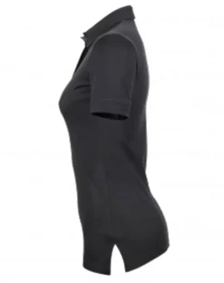 Polo femme UNA noir Manches courtes Taille XL (46/48) Clément Design