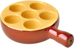 Poêlon à escargots en porcelaine émaillée 6 trous