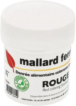 Poudre colorante naturelle liposoluble rouge 20 g Mallard Ferrière