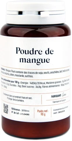 Poudre de fruit mangue 90 g Sosa