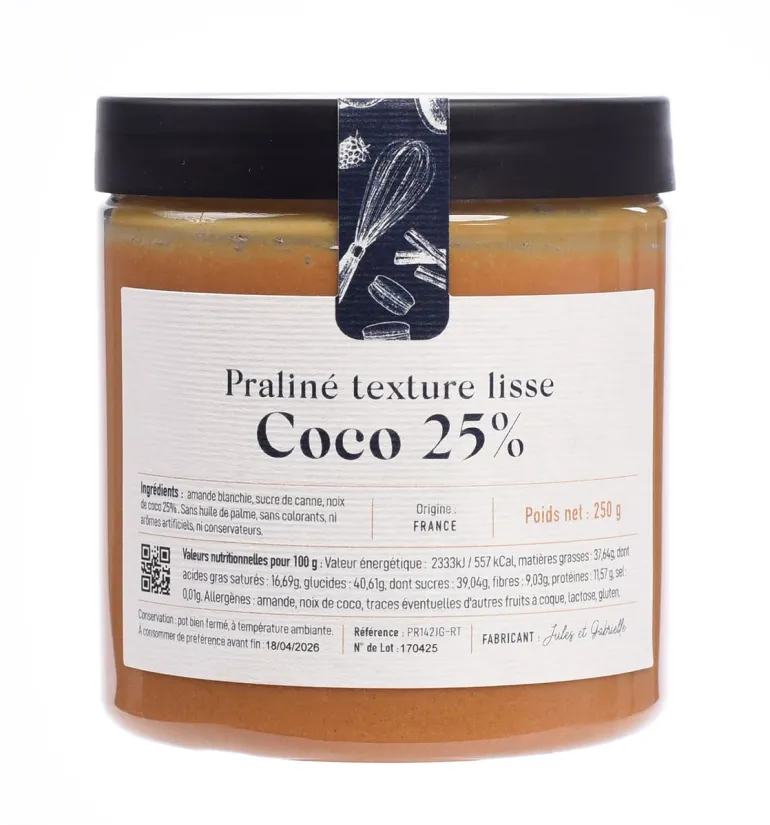 Praliné coco 25% texture lisse 250 g Meilleur du Chef