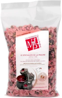 Praline rose concassée artisanale 18% amandes 1 kg La Maison de la Praline