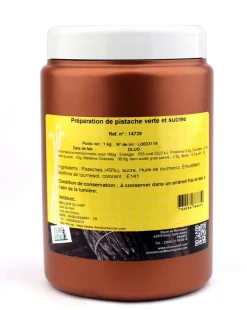 Pâte de pistache 45% verte et sucrée 1 kg Eurovanille