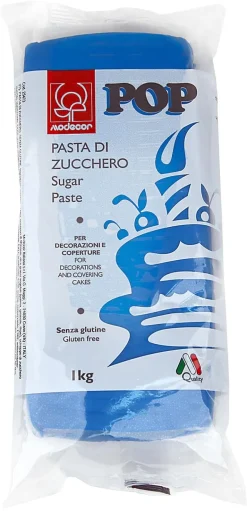 Pâte à sucre coloris bleu Sachet de 1 kg Modécor