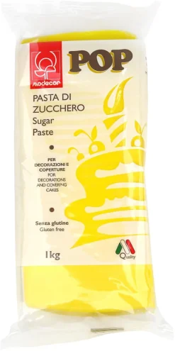 Pâte à sucre coloris jaune Sachet de 1 kg Modécor