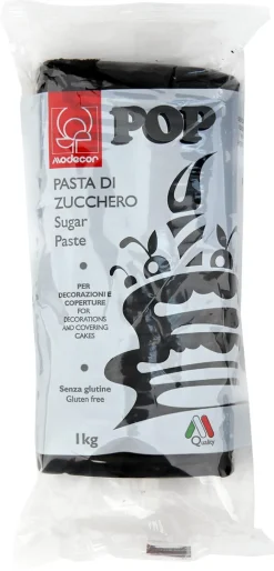 Pâte à sucre coloris noir Sachet de 1 kg Modécor