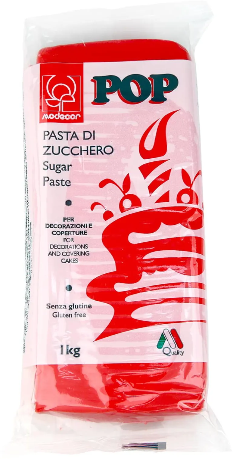 Pâte à sucre coloris rouge Sachet de 1 kg Modécor