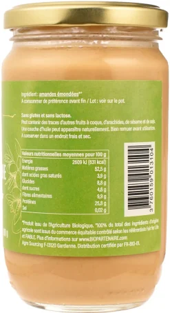 Purée d'amande Bio 100% 300 g Pépite