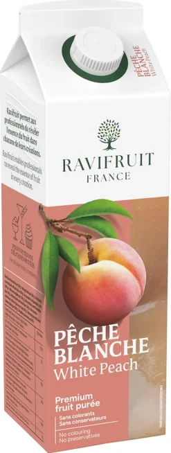 Purée de pêche blanche 1 kg Ravifruit
