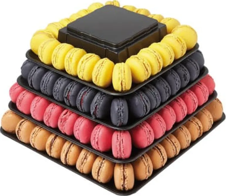 Pyramide à macarons carrée noire