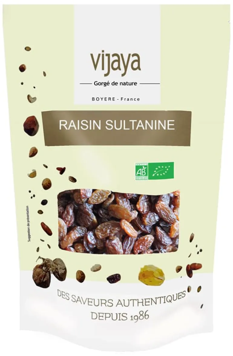 Raisins secs Sultanines Bio 500 g Vijaya